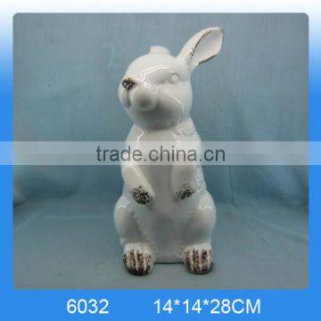 2016 new arrival hotsale ceramic standing rabbit,ceramic rabbit figurine,ceramic rabbit statue