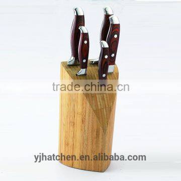 AH31 stainless steel pakka wood handle 6pcs kitchen knife set