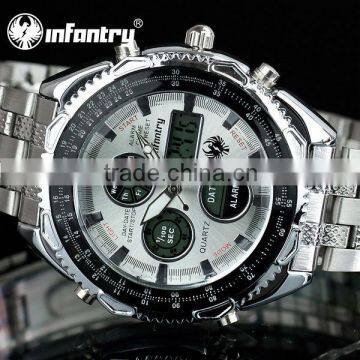 INFANTRY Fashion White Dial Digital Quartz Stainless Chronograph Watch photo-3