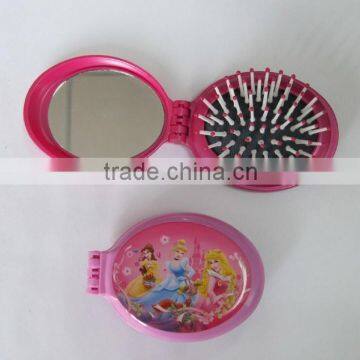 plastic travel Foldable Comb with Mirror for promotion