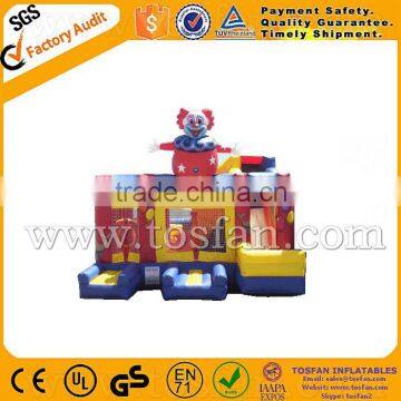 Clown Inflatable bouncy combo,inflatable jumping castle with slide A3030