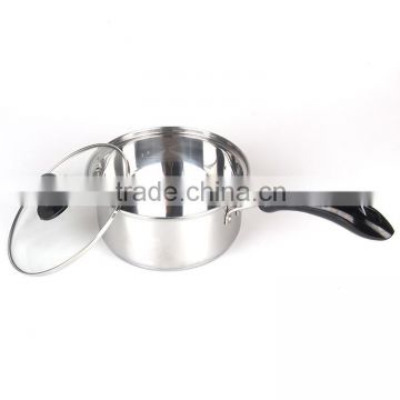 stainless steel saucepan milk pot with glass lid