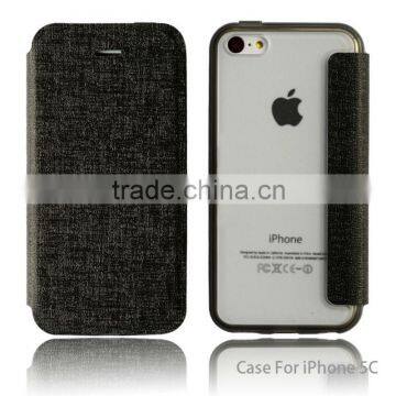 Newest product flip leather case for iphone 5c