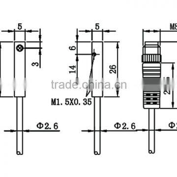 Q5x5 Pigtail Series Flush Ultra Mini Inductive Proximity Sensor photo-2
