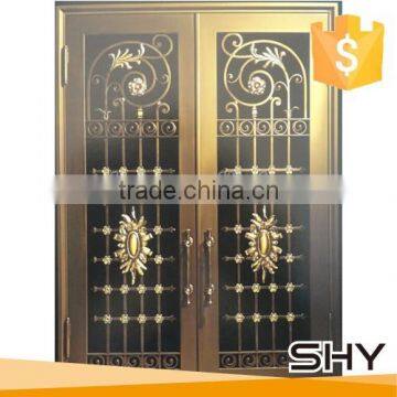 Wrought iron interior glass door