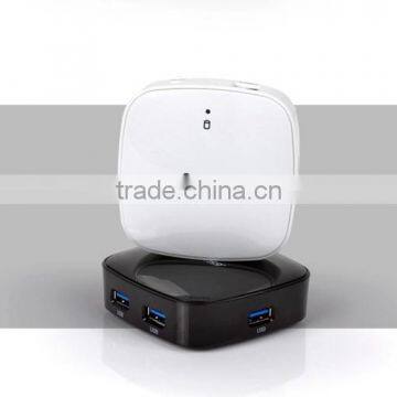 ABS plastic super speed 4 port USB3.0 HUB, black and white color