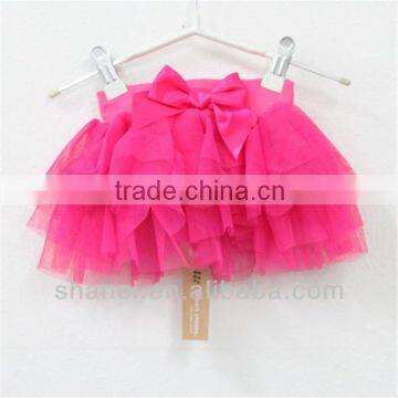 2014 New Summer Baby Girl Lacy Hot Pink skirt With Rose Kids Clothing