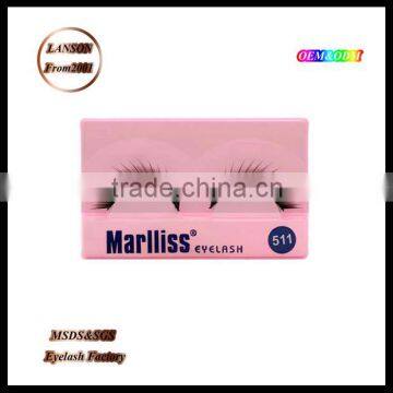 Famous Brand OEM Marlliss korean false eyelash/diamond strip eyelashes 511