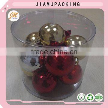 Custom clear PVC cylinder boxes for Christmas balls,transparent PVC tubes