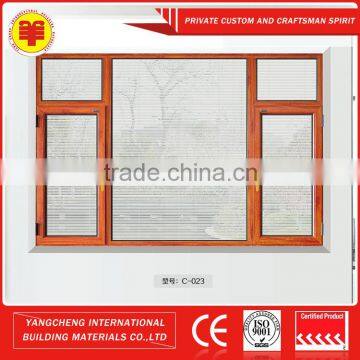 Style aluminum 1.4mm thickness double layer glass casement window models for living room