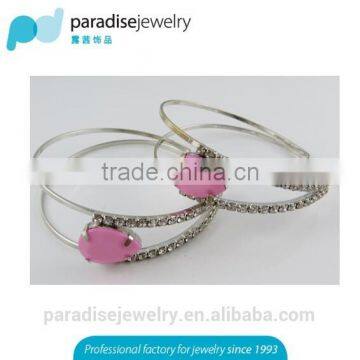 2016 Rhinestone Hoop Earrings Silver Plated Earrings with Teardrop Charm Wholesale on Factory Price