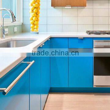 Prefab Home Decoration Frameless Matte Glass Kitchen Cabinets photo-4