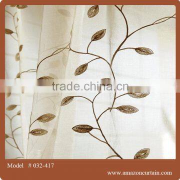 100% cheap price of high quality home textile embroidery organza curtain fabric