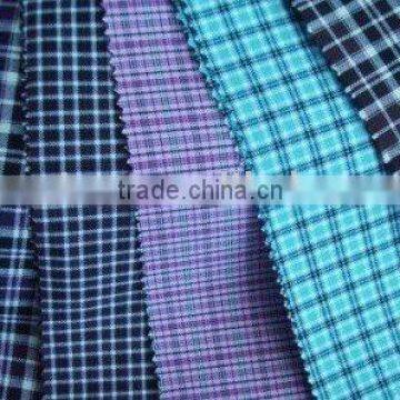 Cheap polyester blue checked cloth/white and deep blue squares fabric for table cloth