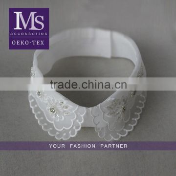 Newest design elegant chiffon bead embroidery collar for garment