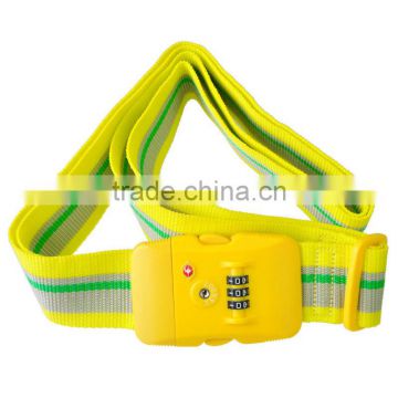 Yellow 2m Travel 3-Dial Combination TSA Lock Luggage Suitcase Secure Strap Belt