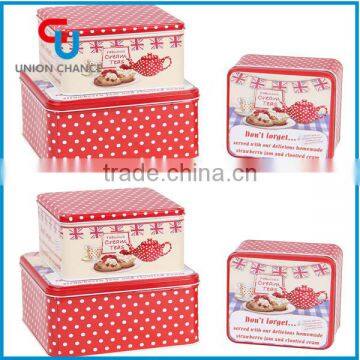 3pcs tea dessert tin boxes