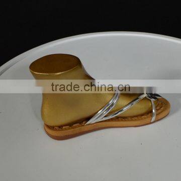 Golden Clear Female Foot Mannequin Form Display Sock Shoes For Flip Flops photo-2