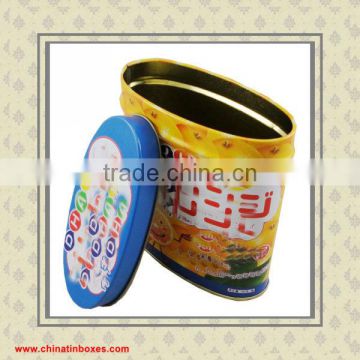 oval empty tin can for food