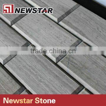 White Wooden Beveled Brick Mosaic photo-4