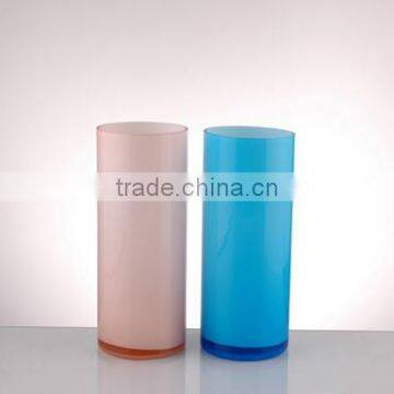 handblown colored cylinder glass vases