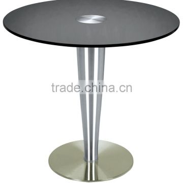 tempered glass top brushed aluminum base cocktail table bar table dining table YY-A006