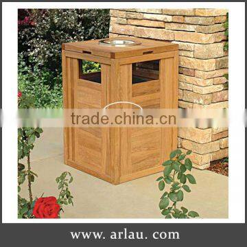 Arlau outdoor park wood garbage bin