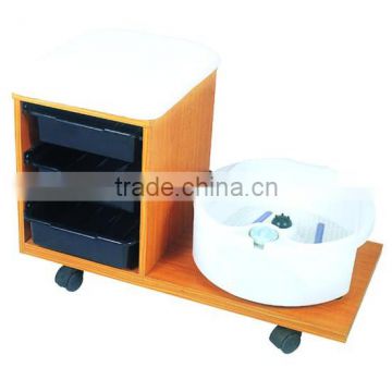 Pedicure wood trolley with wheels used nail salon equipment TKN-22306