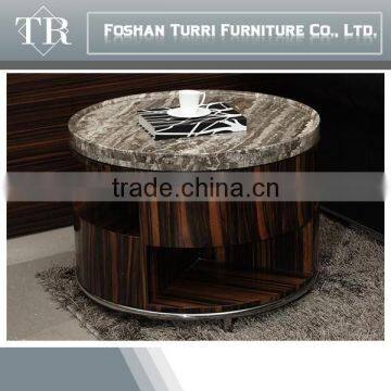 Modern Black Hand Craverd Travertine Top End Table photo-6