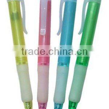 Promotional beautiful plastic ball point pen with lovely clip