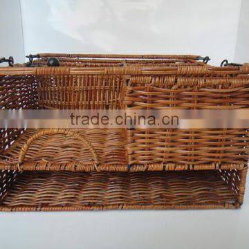 High Quality 3-tier Outdoor Caddy Organizer Plate Condiment Holder Portable Picnic Basket photo-2