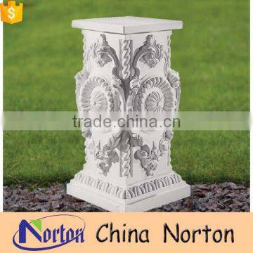 hand carved marble white outdoor roman column pedestals NTMF-PE013Y