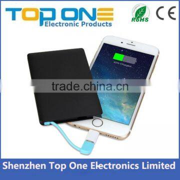 2016 Trending Product Portable Power Bank 4000mah, Credit Card Power Bank With Built in Cable, Travel Power Bank photo-3