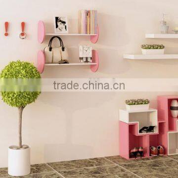 7 Shape Wooden Cube Kids Book Shelf Wall Cube Decorative Shelves photo-4