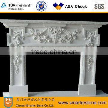 White Marble Indoor Fireplace