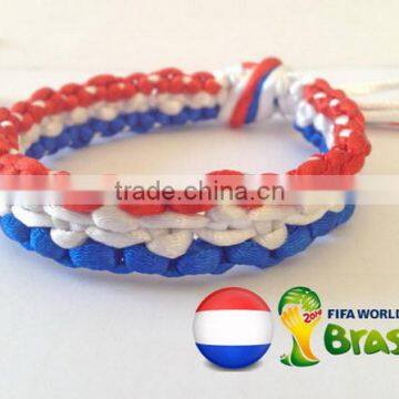 2017 Hot new bestselling product wholesale alibaba Unique Handmade France flag Knot slip&slap Bracelet made in China