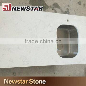 Eco Stone Countertops Volakas Quartz Countertop White With Sink Cutout photo-5