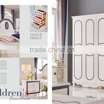 MJ665 2016 New Luxury Colorful White Bedroom Set Wooden Children Kids Teenager Bedroom Set photo-2