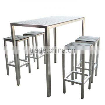 outdoor bar table chair with aluminum frame and polywood table top AS-3725 SET