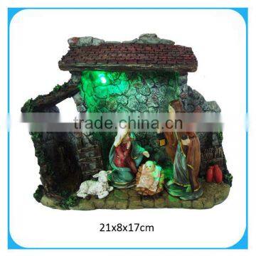 resin christmas manger with LED light