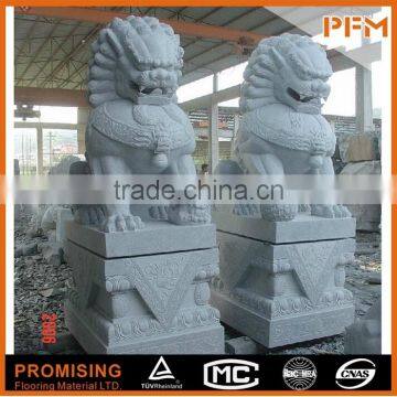 2015 PFM hot sale manufacture price made hand carved natural marble stone foo dog sculptures
