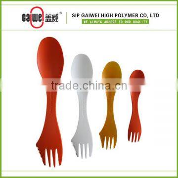 Food grade material PP spork in high quality spoon, fork and knife 3 in 1