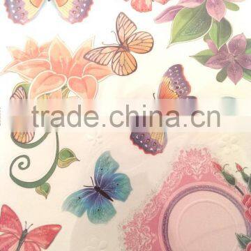 Elegant Lily & Butterfly Design Sticker, Classic Decorative Shinny Glitter Sticker photo-3