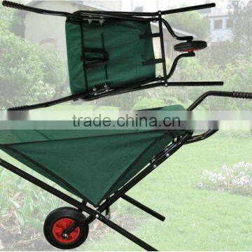 Precision polyester wheelbarrow with metal frame