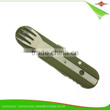 ZY-V3001 Hot Stainless Steel Multi-function Pocket Knife with Fork Spoon Outdoor Camping Knife tool