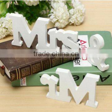 Cheap Mr & Mrs Wedding Reception Solid Wooden Letters Table Top Centrepiece Decoration photo-3