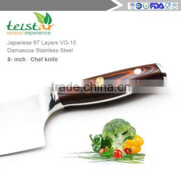 8 Inch Japanese VG10 Damascus Steel Chef Knife With High Quality Colour Wooden Handle photo-2