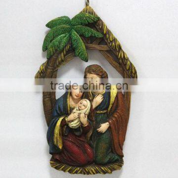 Madonna and Saint Joseph Manger Christmas Ornaments