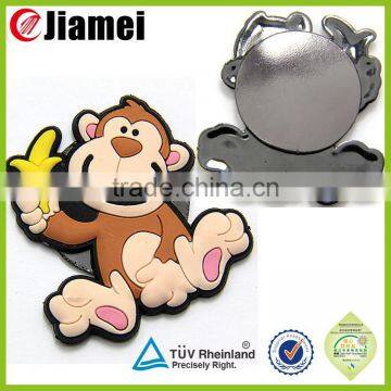 Monkey shape 3d pvc custom fridge magnet sticker