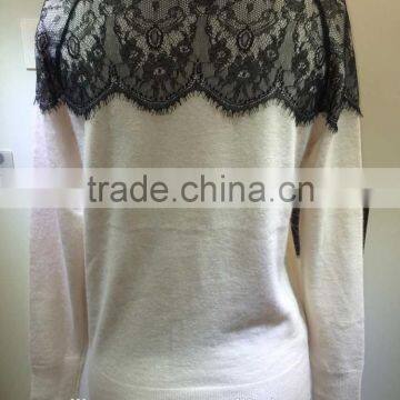 2015 New Fashion Young Lady Sweater With Lace photo-3